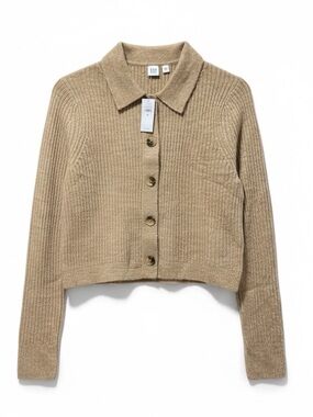 Gap Ribbed Button-Front Cardigan – Medium